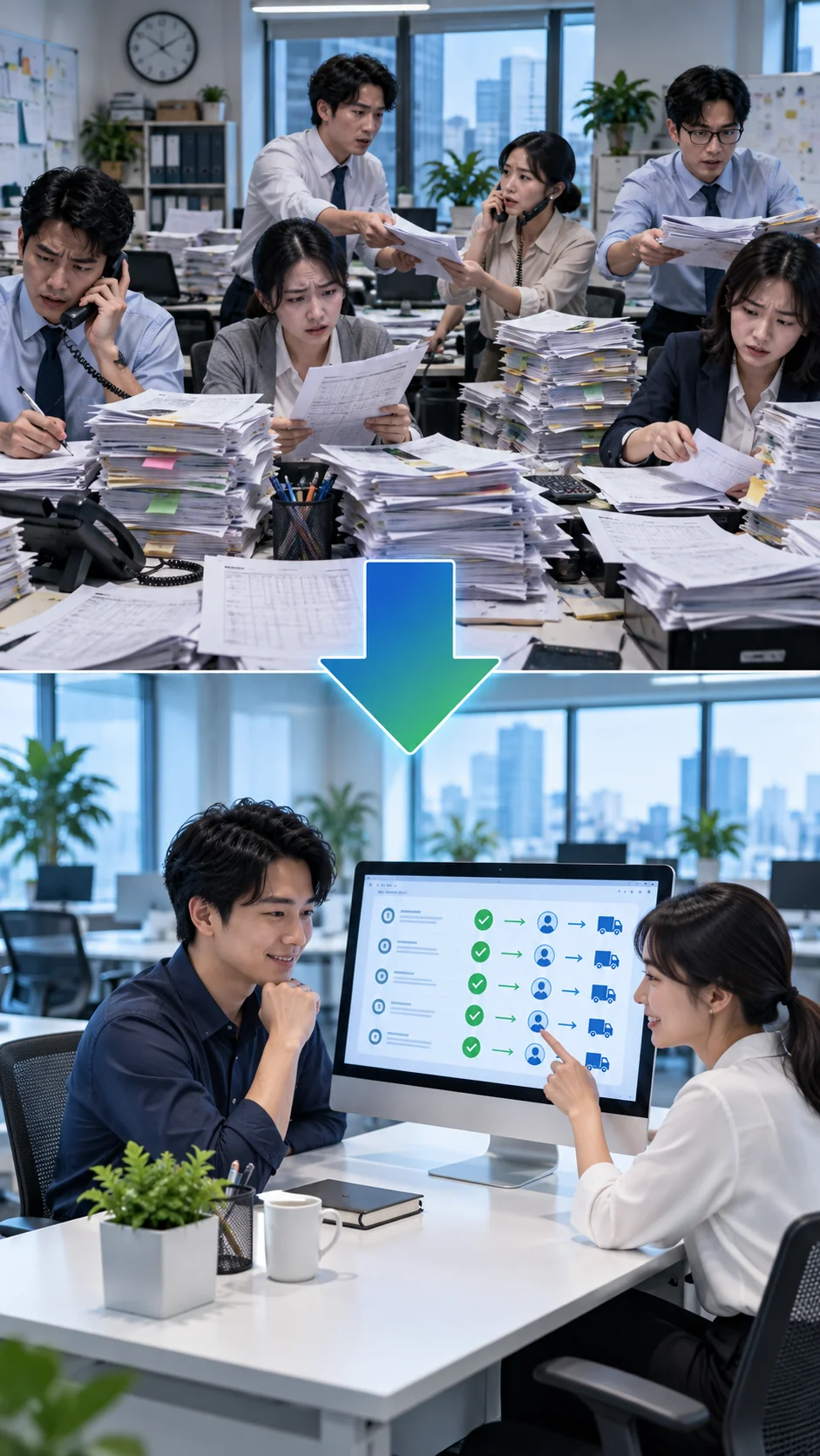 訂單流程：六人 → 兩人